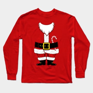 Mini Santa Claus Costume with Christmas Beard and Candy Cane T-Shirt Long Sleeve T-Shirt